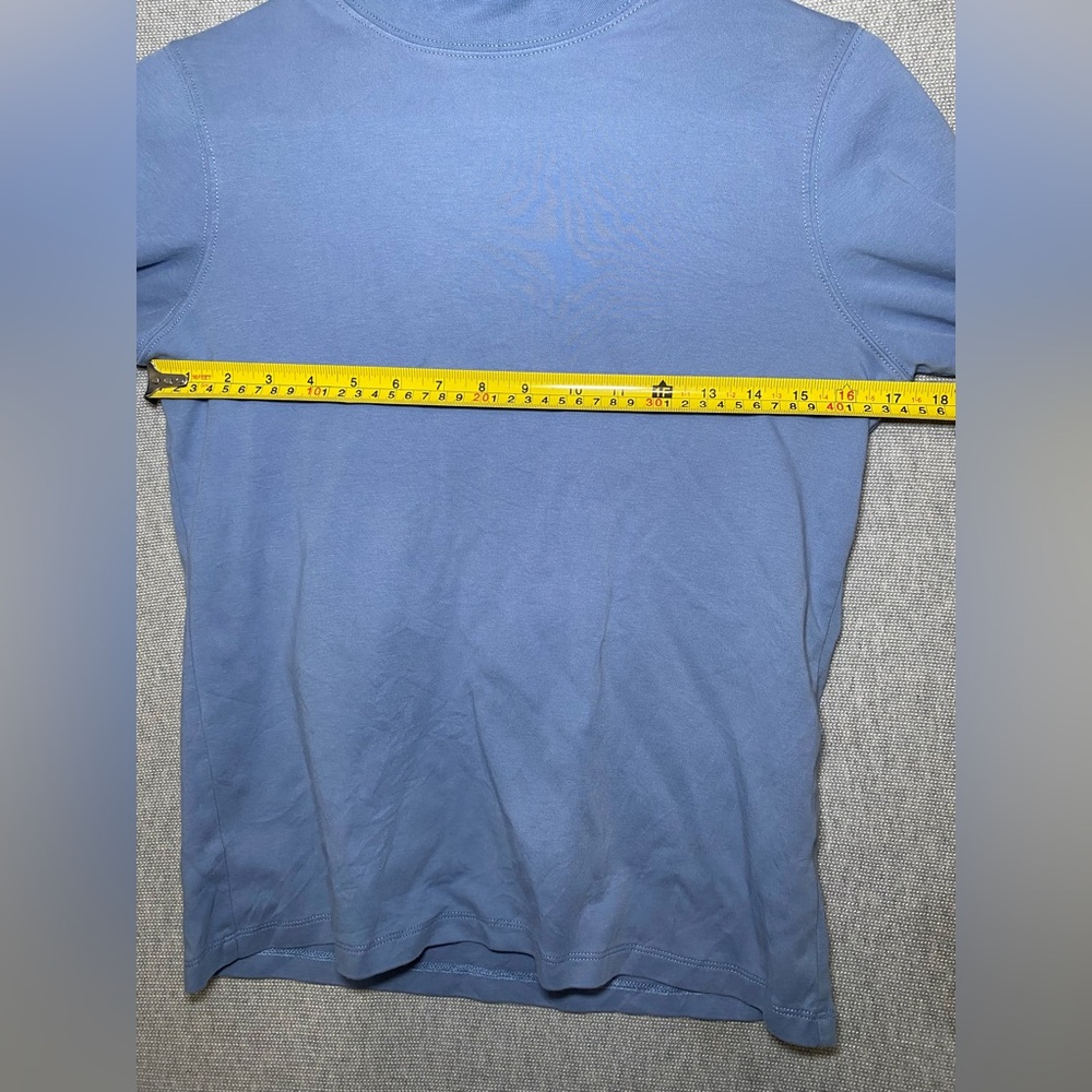 LL Bean Women's Cotton Turtleneck Pullover Blue Long Sleeve Shirt Size Small - Picture 3 of 7